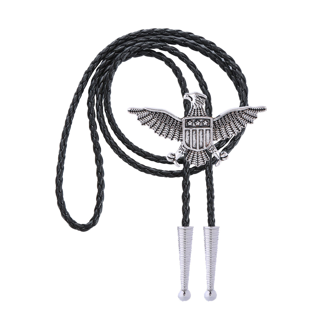 Bolo tie patriottico con aquila, stella e scudo dell'America occidentale. - image 11