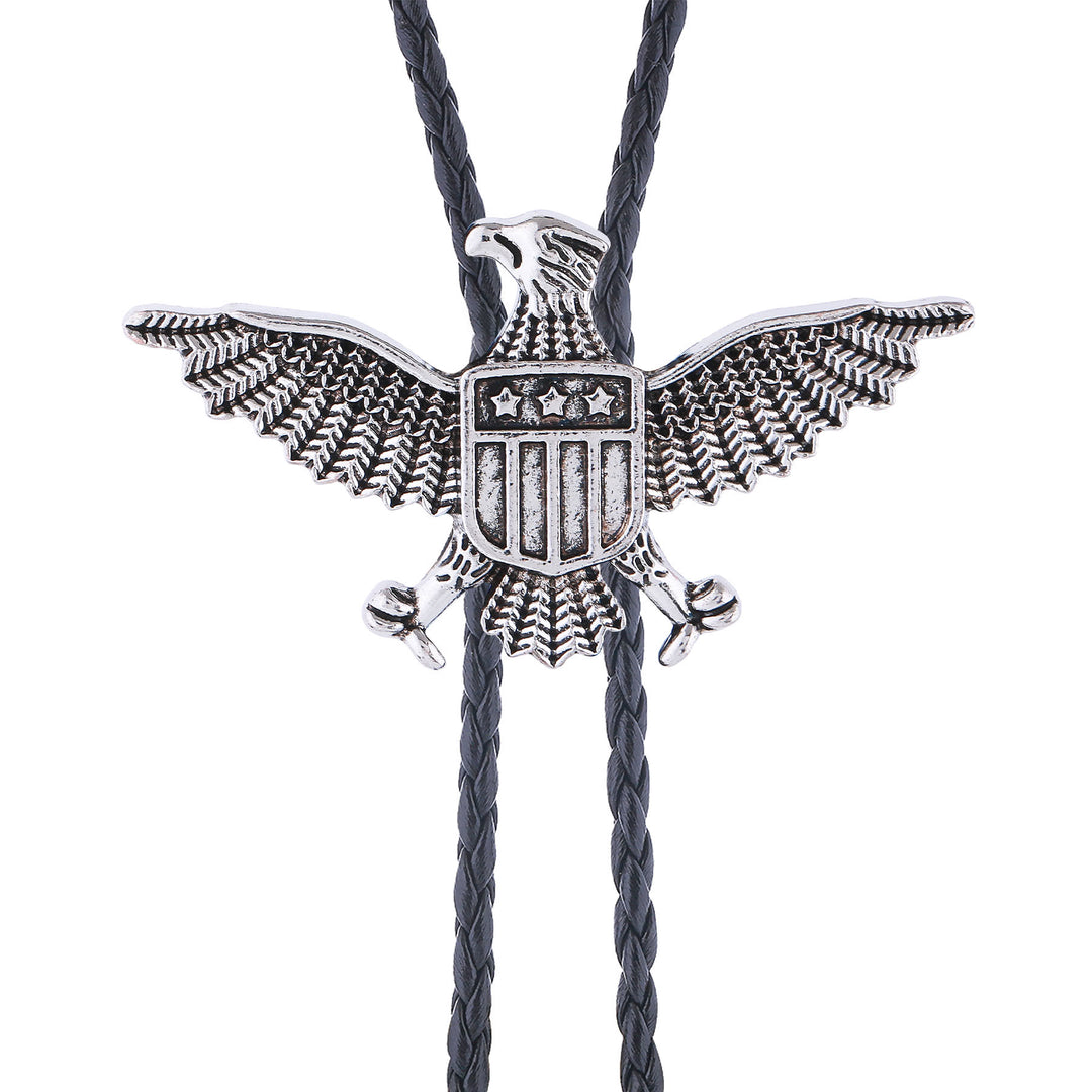 Bolo tie patriottico con aquila, stella e scudo dell'America occidentale. - image 9