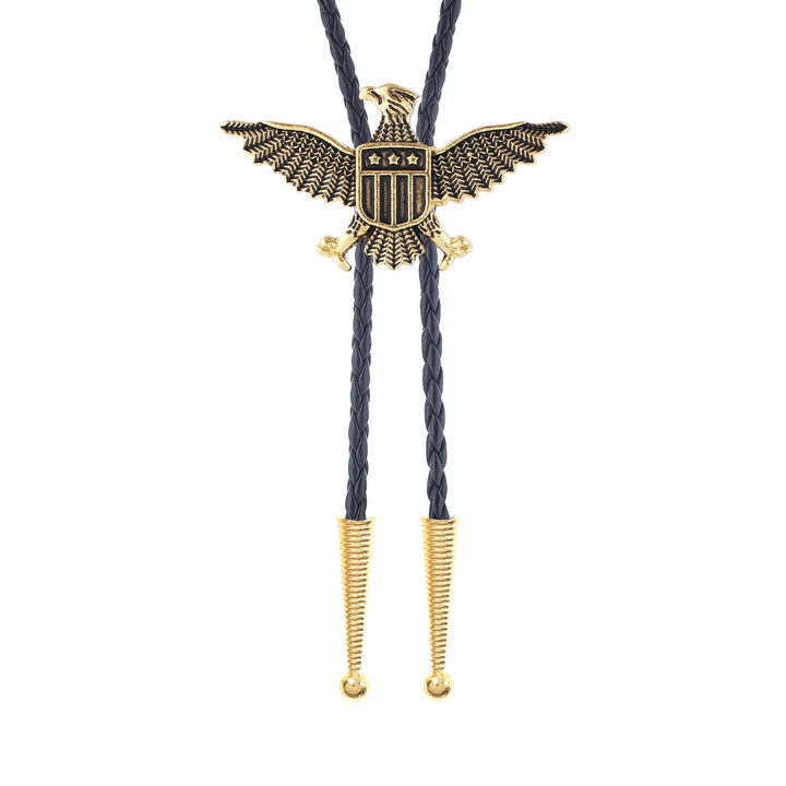 Bolo tie patriottico con aquila, stella e scudo dell'America occidentale. - image 5