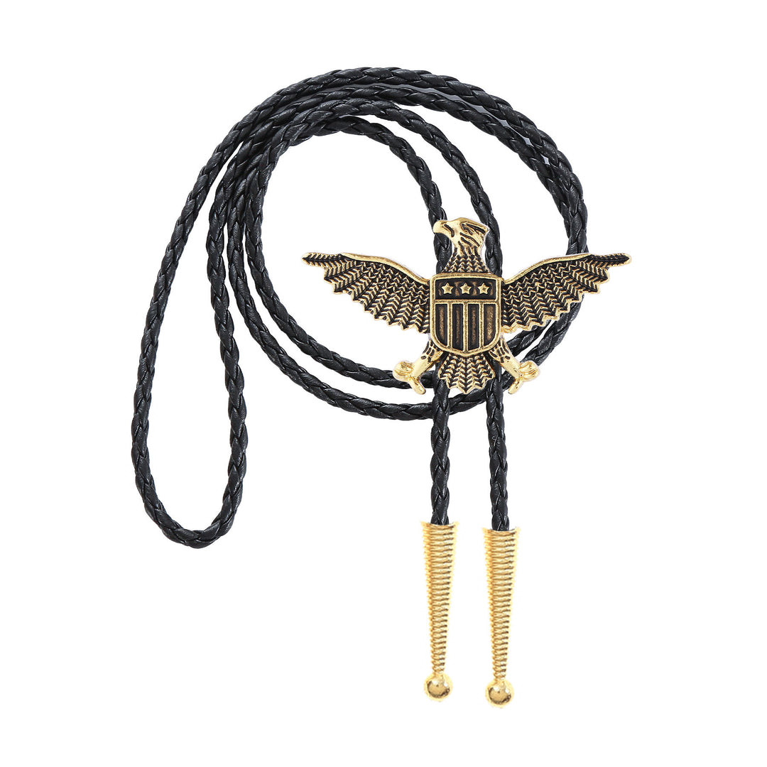 Bolo tie patriottico con aquila, stella e scudo dell'America occidentale. - image 6