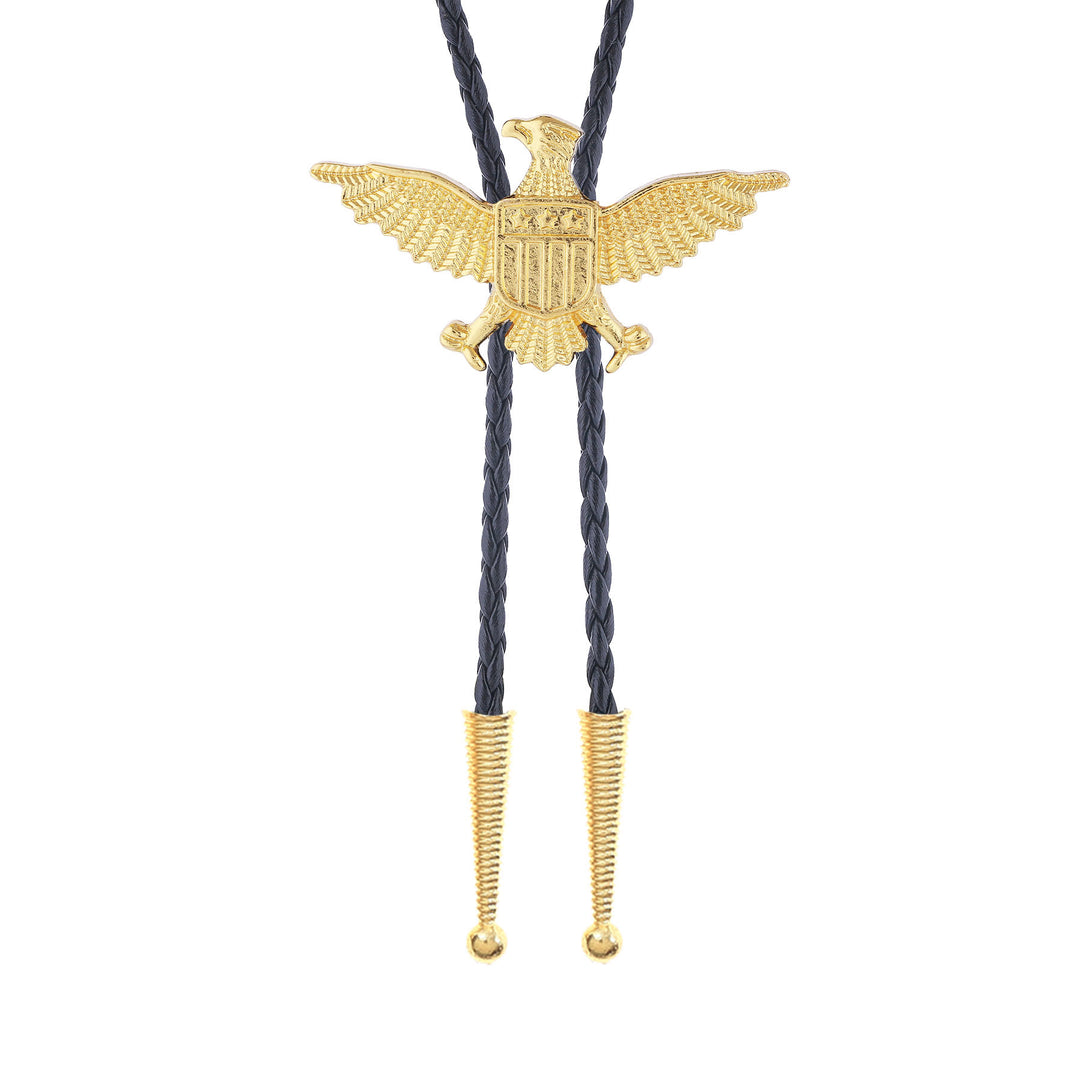 Bolo tie patriottico con aquila, stella e scudo dell'America occidentale. - image 15