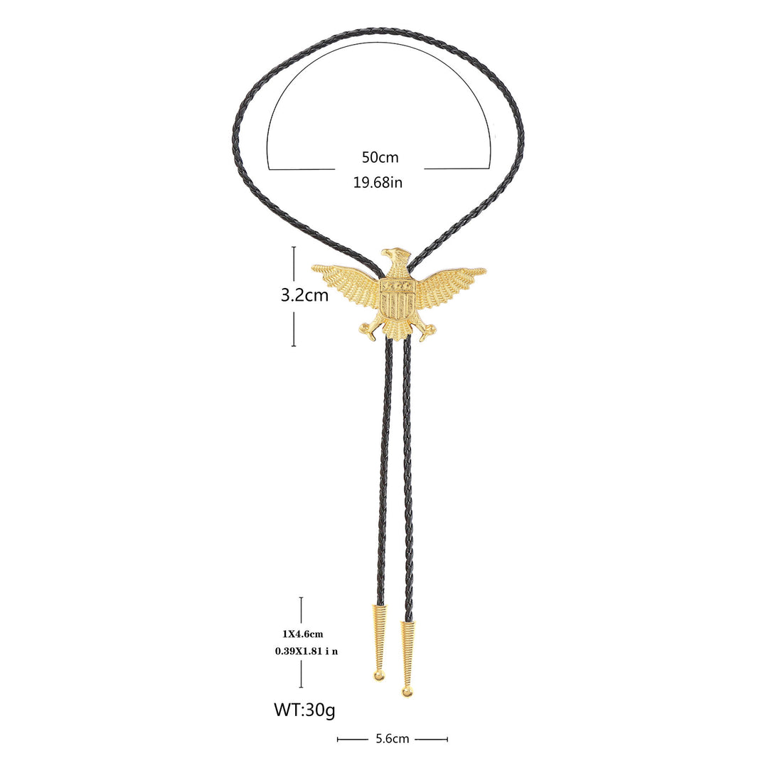 Bolo tie patriottico con aquila, stella e scudo dell'America occidentale. - image 17