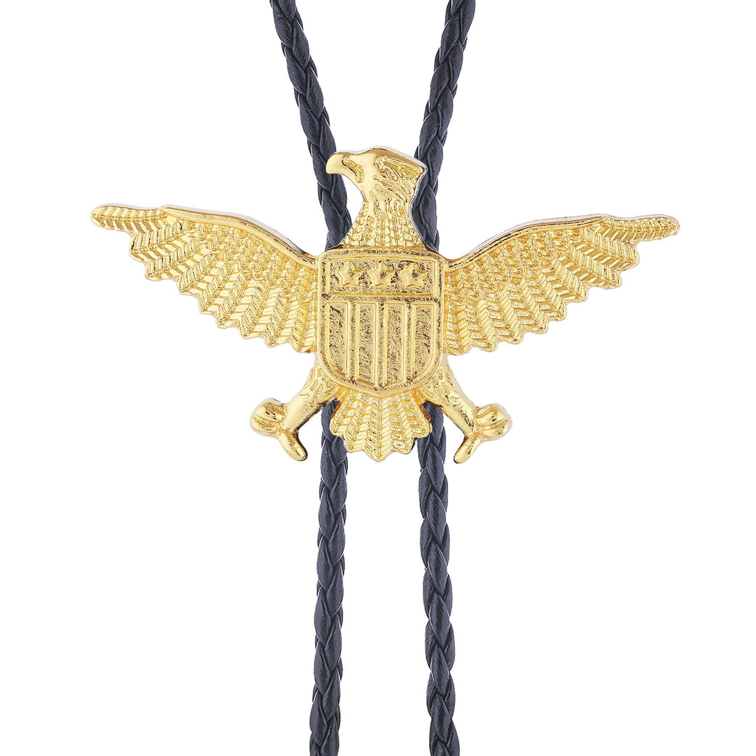 Bolo tie patriottico con aquila, stella e scudo dell'America occidentale. - image 14