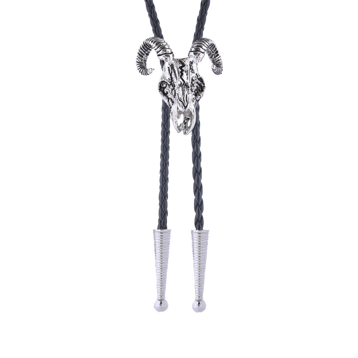 Cravatta bolo gotica con teschio di ariete dall'estetica dark. - image 11