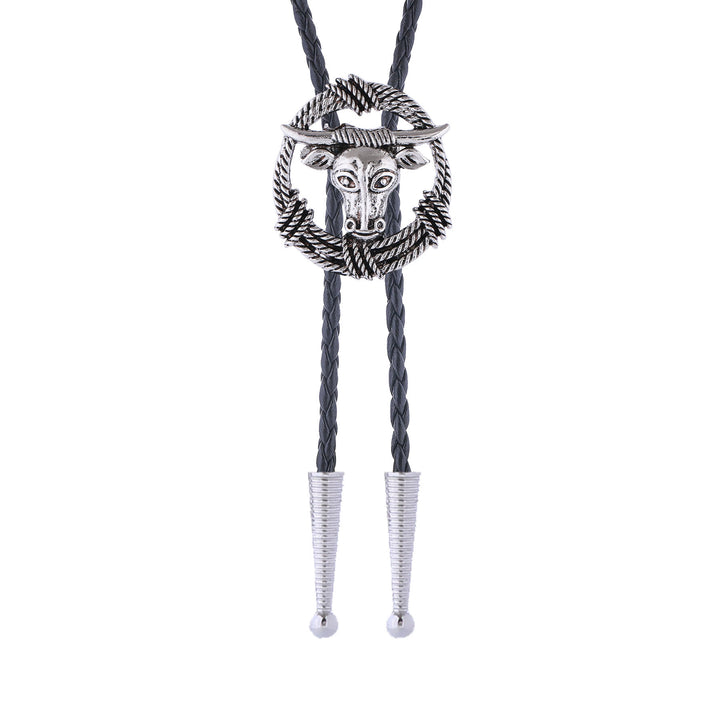 Cravatta bolo stile rock con ghirlanda di corda per toro Longhorn da rodeo - image 8