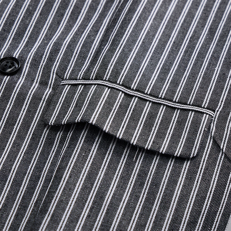 Gilet da uomo a righe grigie, stile gentiluomo, vestibilità slim, stile retrò - image 5