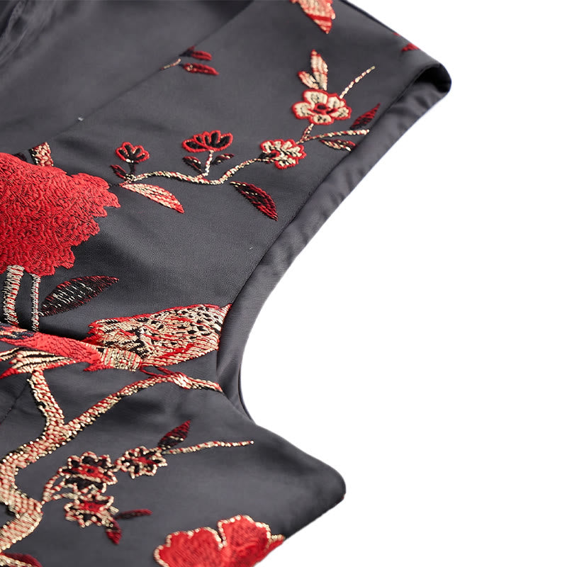 Gilet da uomo slim fit in jacquard con stampa floreale orientale - image 10