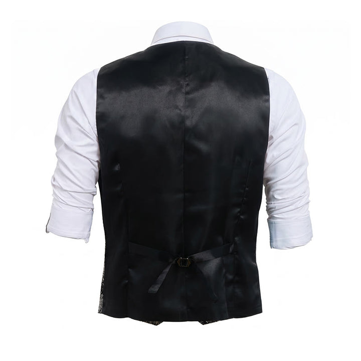 Gilet da completo doppiopetto da uomo con stampa di fuochi d'artificio lucidi - image 11