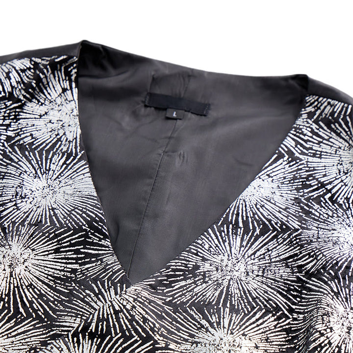 Gilet da completo doppiopetto da uomo con stampa di fuochi d'artificio lucidi - image 5