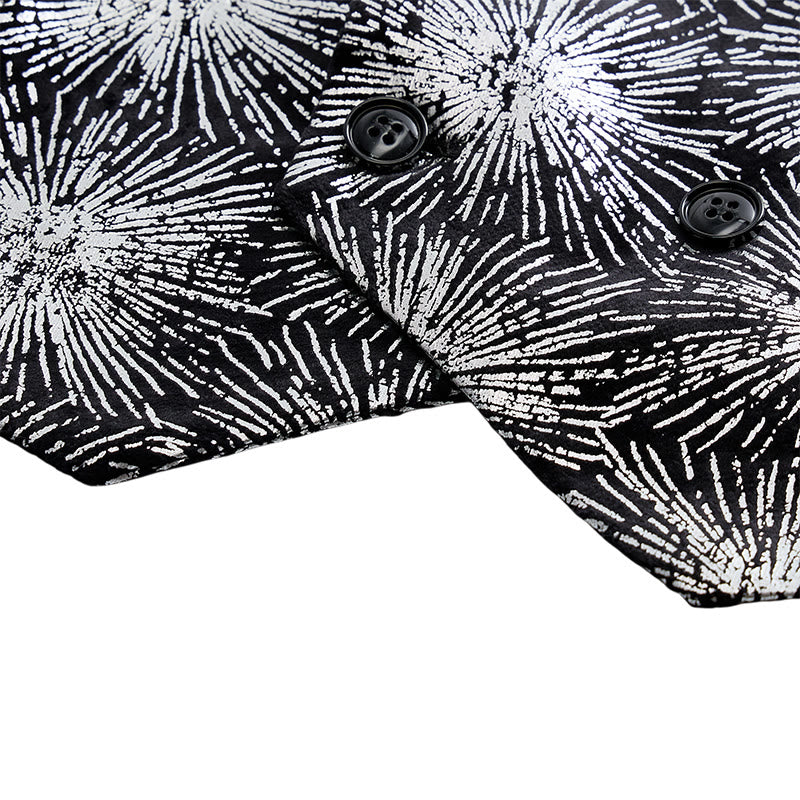 Gilet da completo doppiopetto da uomo con stampa di fuochi d'artificio lucidi - image 7