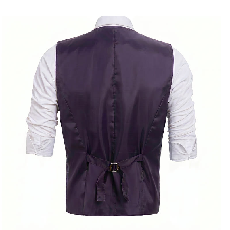 Completo da uomo 2 pezzi con motivo paisley lucido e papillon, gilet e papillon - image 15