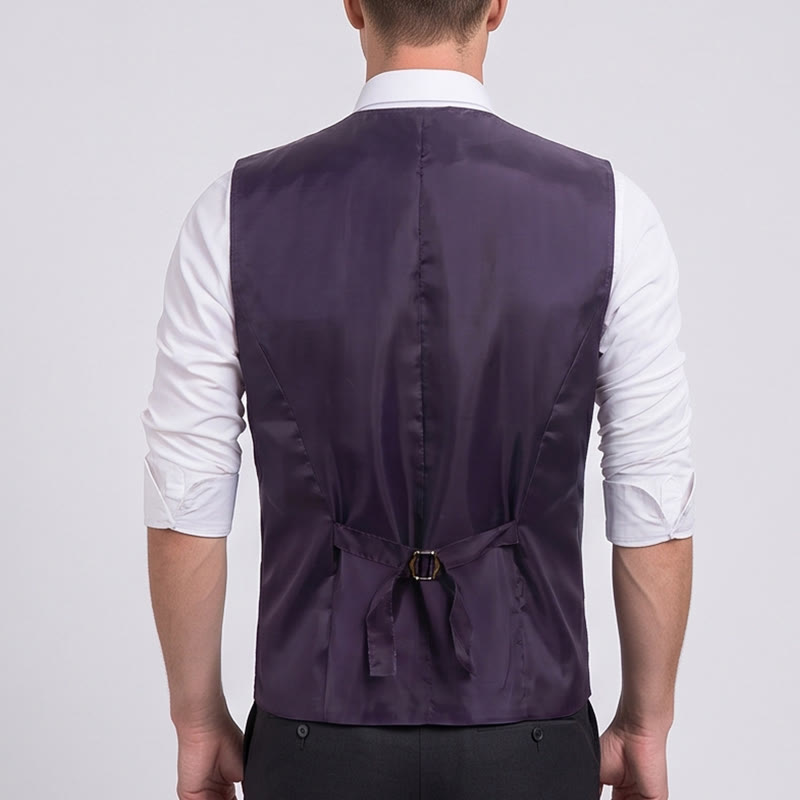 Completo da uomo 2 pezzi con motivo paisley lucido e papillon, gilet e papillon - image 2