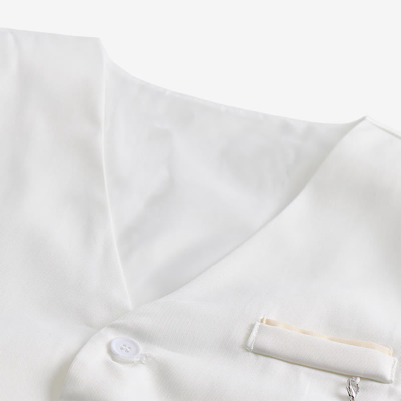 Gilet da uomo leggero, monopetto, con scollo a V, ideale per abiti da lavoro. - image 6