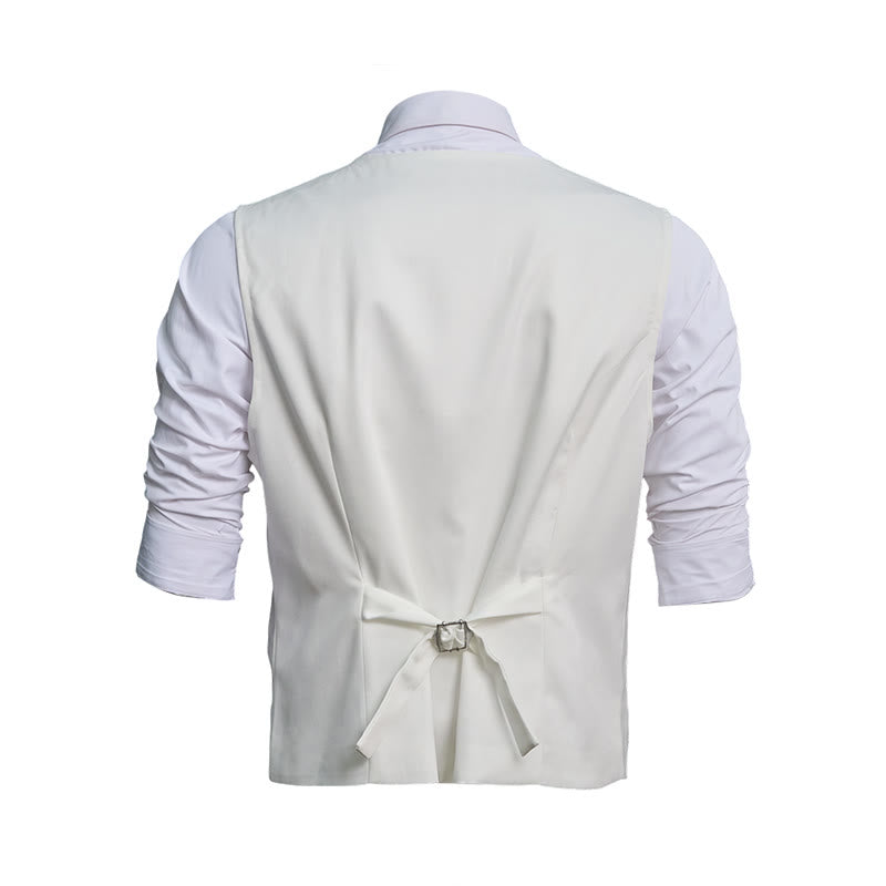 Gilet da uomo leggero, monopetto, con scollo a V, ideale per abiti da lavoro. - image 5