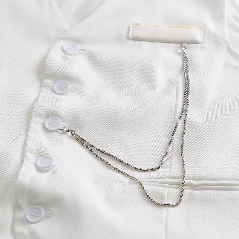 Gilet da uomo leggero, monopetto, con scollo a V, ideale per abiti da lavoro. - image 10