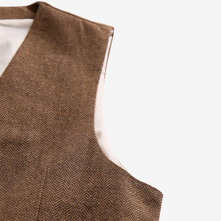 Gilet da completo doppiopetto da uomo in stile britannico retrò - image 8
