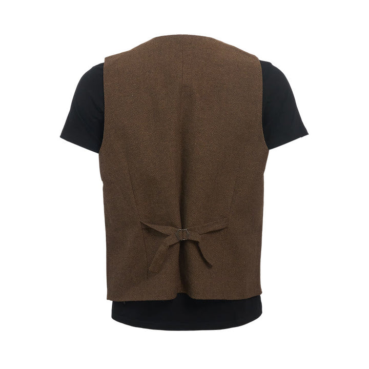 Gilet da completo doppiopetto da uomo in stile britannico retrò - image 10