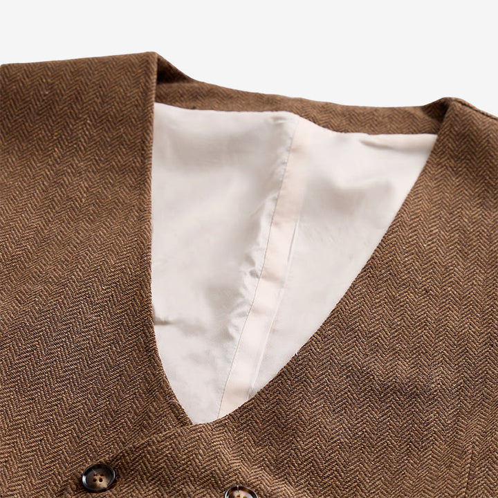 Gilet da completo doppiopetto da uomo in stile britannico retrò - image 4