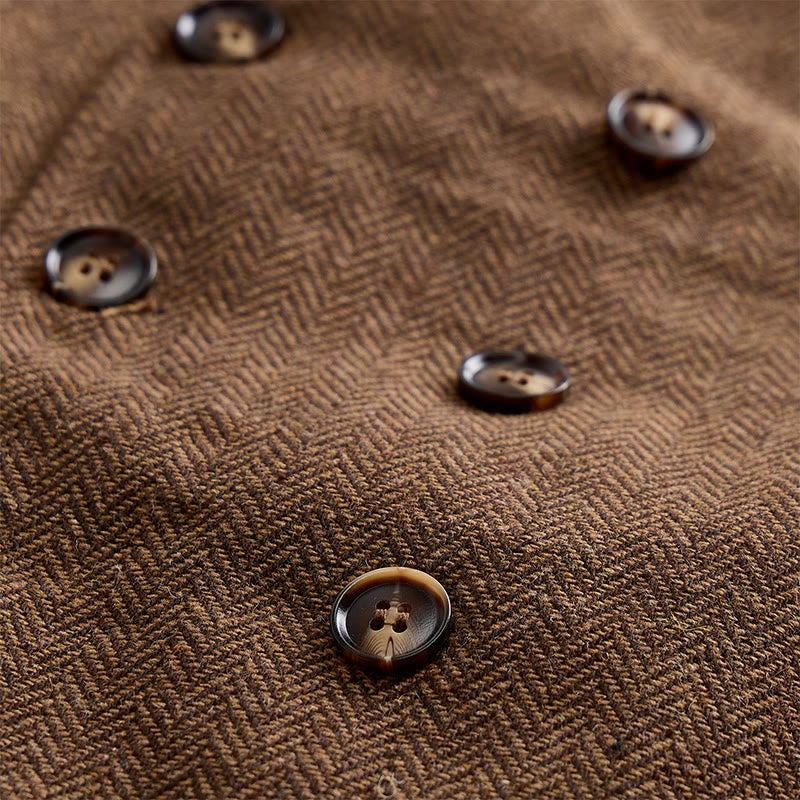 Gilet da completo doppiopetto da uomo in stile britannico retrò - image 5