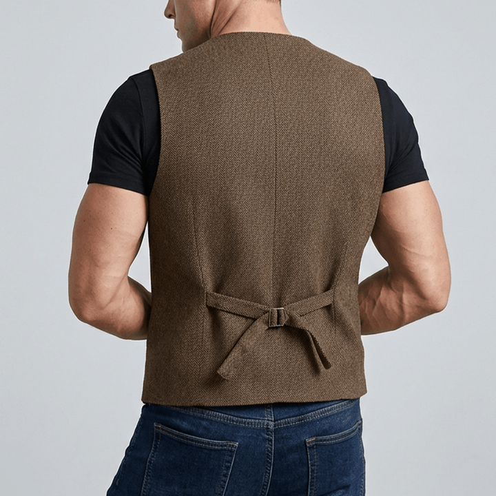 Gilet da completo doppiopetto da uomo in stile britannico retrò - image 2