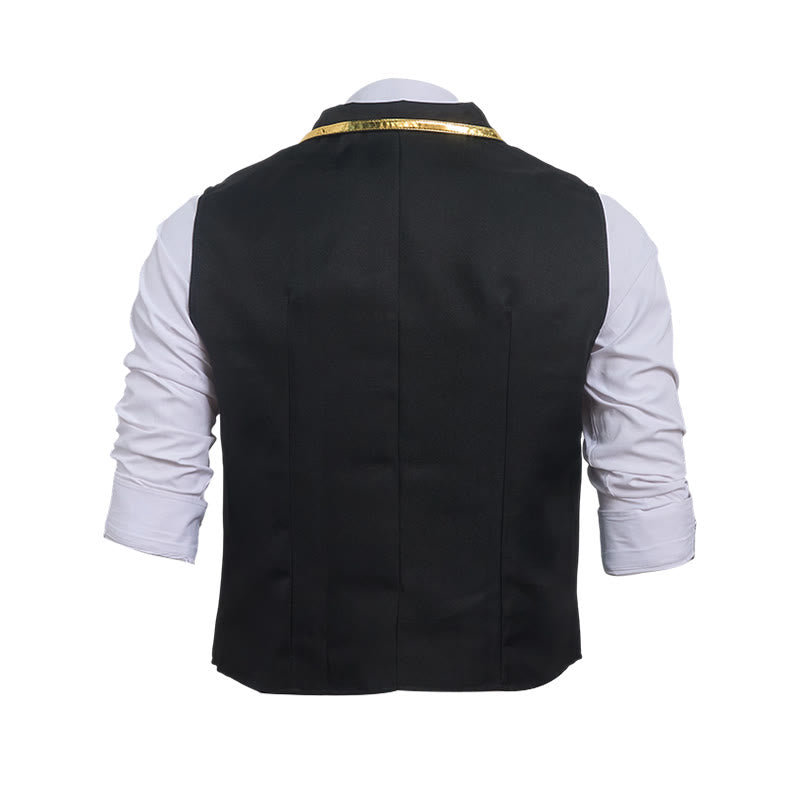 Gilet da uomo in stile vittoriano con finiture dorate, perfetto per un abito da corte britannico. - image 11