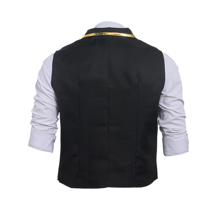 Gilet da uomo in stile vittoriano con finiture dorate, perfetto per un abito da corte britannico. - image 11