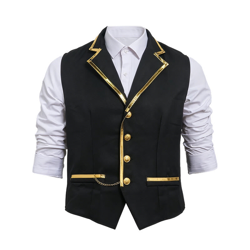 Gilet da uomo in stile vittoriano con finiture dorate, perfetto per un abito da corte britannico. - image 10