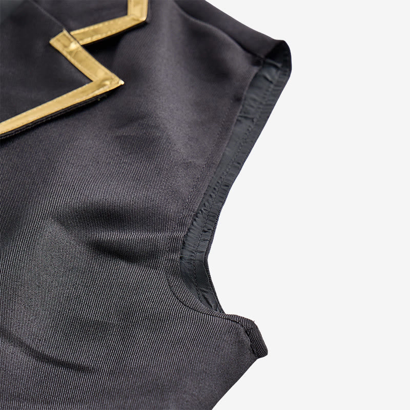Gilet da uomo in stile vittoriano con finiture dorate, perfetto per un abito da corte britannico. - image 9