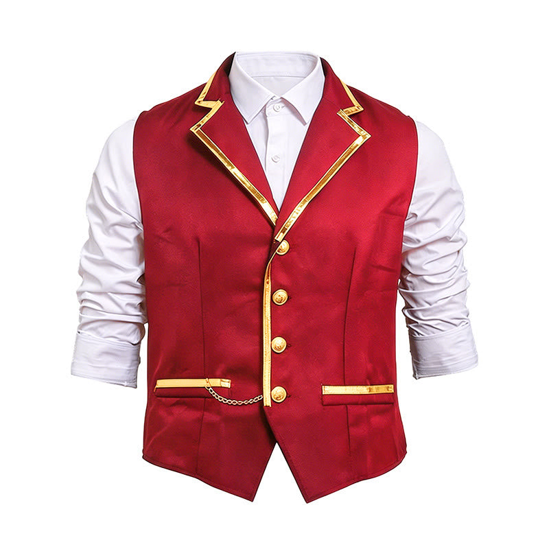 Gilet da uomo in stile vittoriano con finiture dorate, perfetto per un abito da corte britannico. - image 13