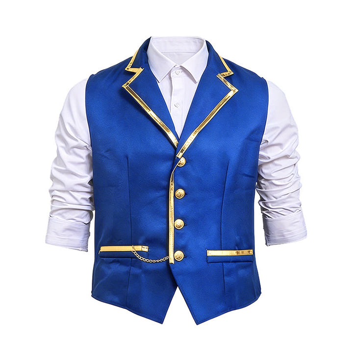 Gilet da uomo in stile vittoriano con finiture dorate, perfetto per un abito da corte britannico. - image 12