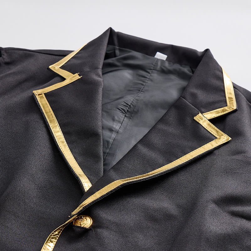 Gilet da uomo in stile vittoriano con finiture dorate, perfetto per un abito da corte britannico. - image 6