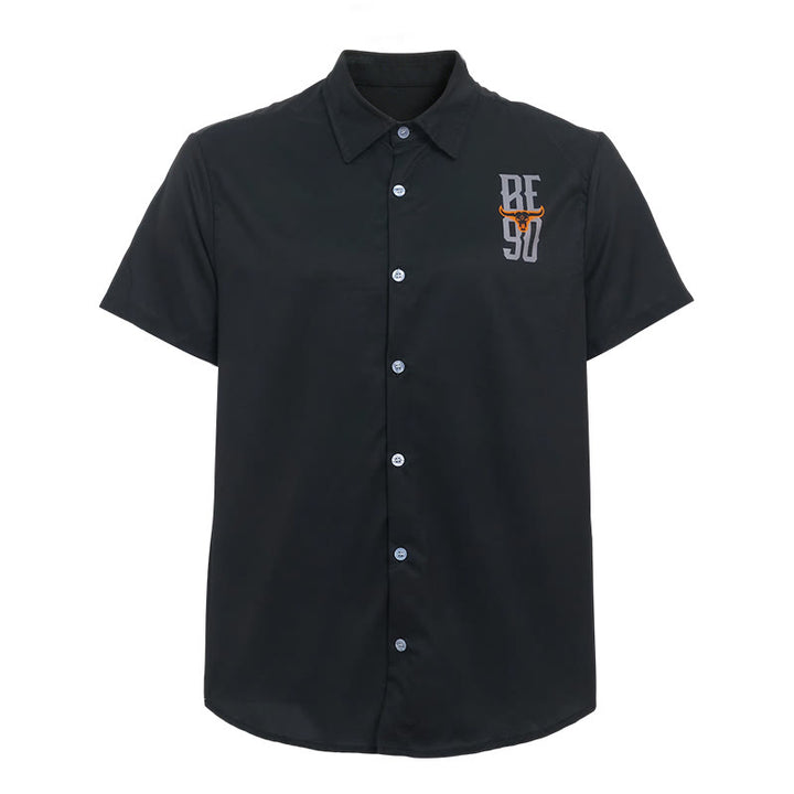 Camicia da uomo con stampa di teschio di toro in stile western e bandiera americana. - image 9