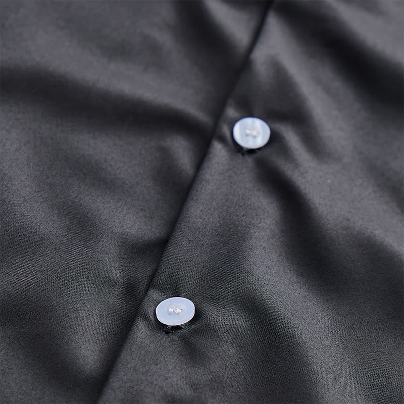 Camicia da uomo con stampa di teschio di toro in stile western e bandiera americana. - image 6