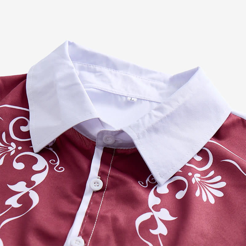 Camicia da uomo vintage western con stampa floreale e bottoni - image 8