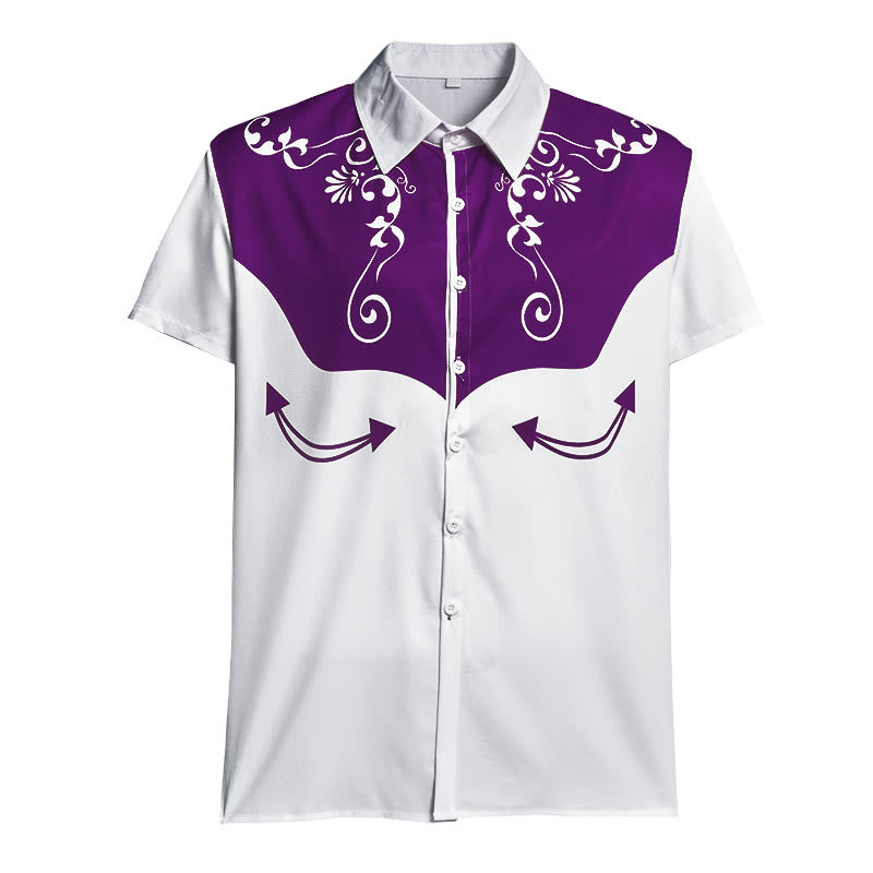 Camicia da uomo vintage western con stampa floreale e bottoni - image 16
