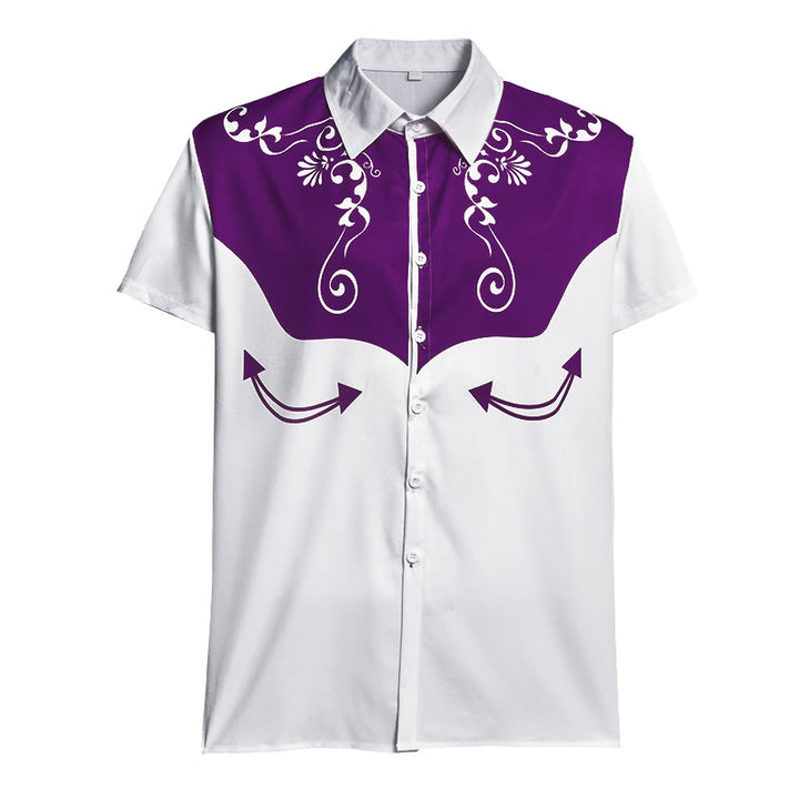 Camicia da uomo vintage western con stampa floreale e bottoni - image 16