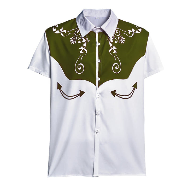 Camicia da uomo vintage western con stampa floreale e bottoni - image 18
