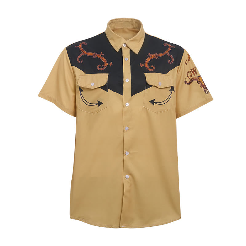 Camicia casual da uomo con motivo western etnico da cowboy - image 9