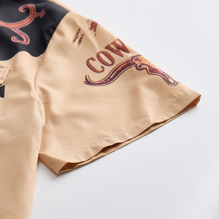 Camicia casual da uomo con motivo western etnico da cowboy - image 8