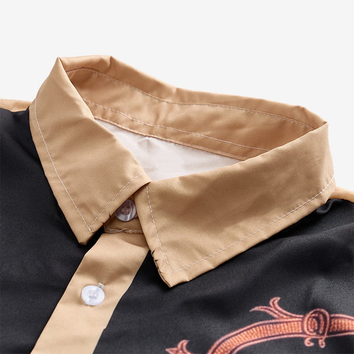 Camicia casual da uomo con motivo western etnico da cowboy - image 4
