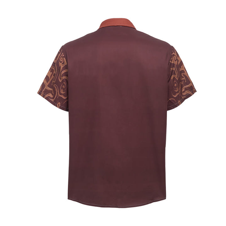 Camicia da uomo stile western/streetwear vintage con stampa effetto sella e effetto invecchiato - image 9