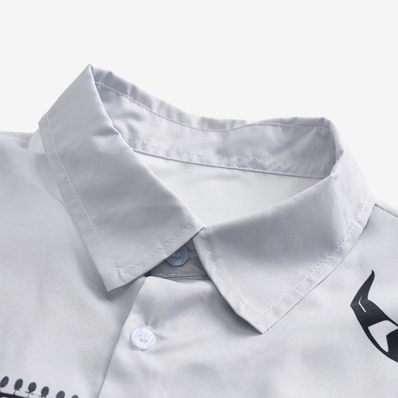 Camicia da uomo streetwear con stampa azteca western tribale e teschio di toro - image 4
