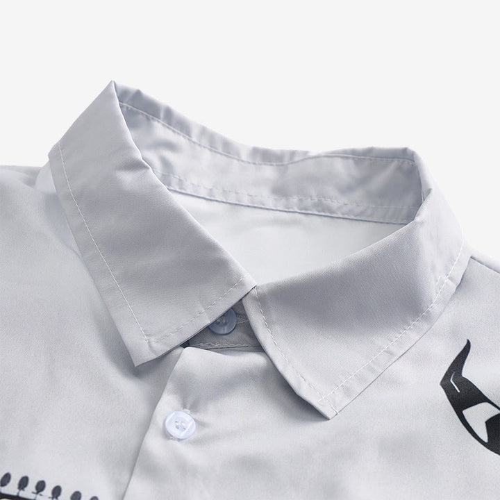 Camicia da uomo streetwear con stampa azteca western tribale e teschio di toro - image 4