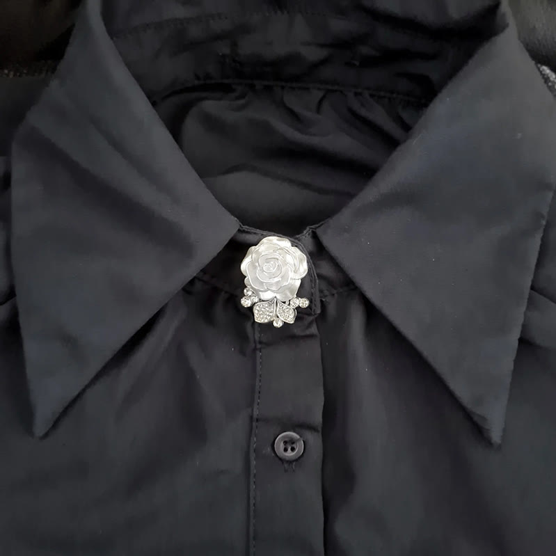 1 paio di copribottoni per camicia a forma di insetto con rose bianche eterne, da applicare con un bottone a pressione. - image 1