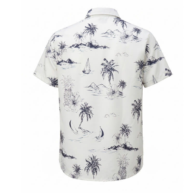 Camicia da uomo a maniche corte con stampa di isole tropicali per le vacanze estive. - image 10