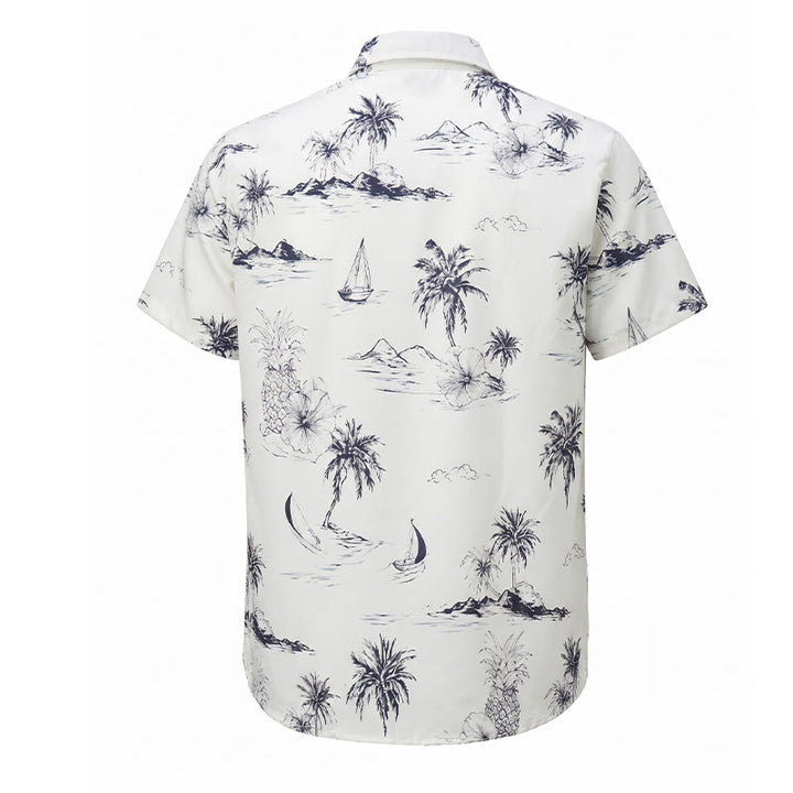 Camicia da uomo a maniche corte con stampa di isole tropicali per le vacanze estive. - image 10
