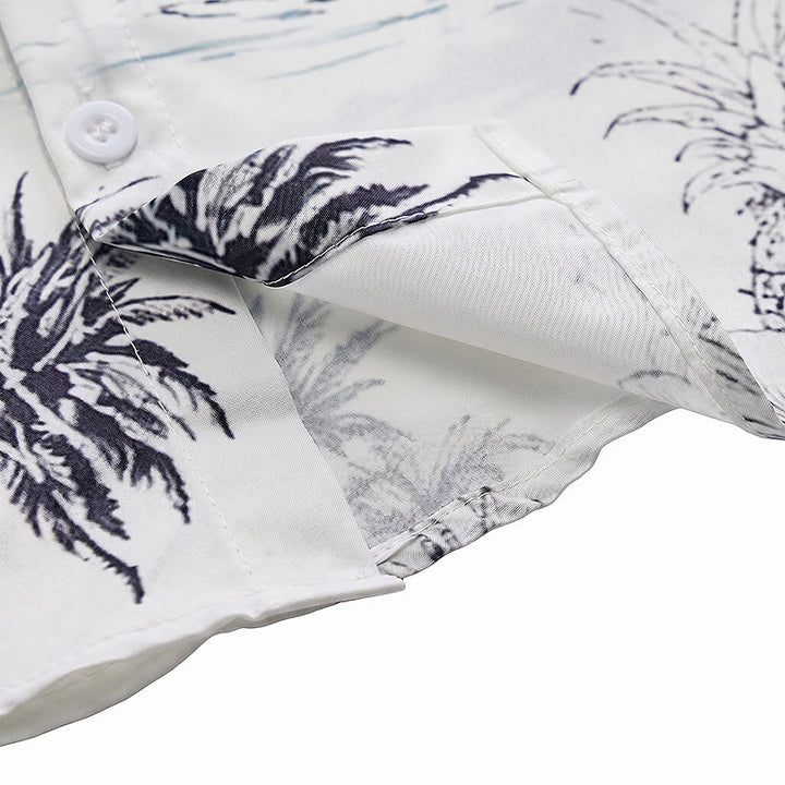 Camicia da uomo a maniche corte con stampa di isole tropicali per le vacanze estive. - image 7