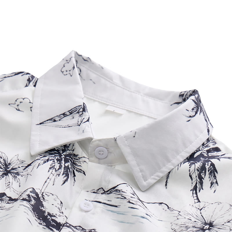 Camicia da uomo a maniche corte con stampa di isole tropicali per le vacanze estive. - image 4