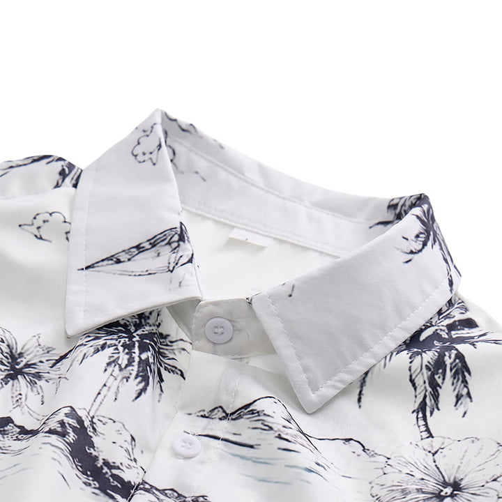 Camicia da uomo a maniche corte con stampa di isole tropicali per le vacanze estive. - image 4