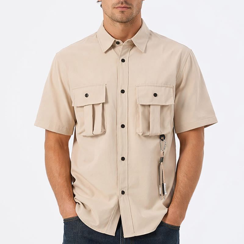 Camicia da lavoro da uomo oversize con cinturino removibile - image 1